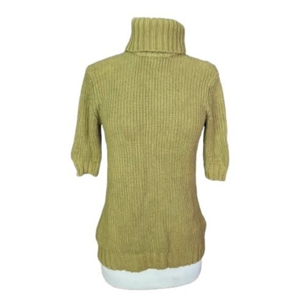 Michael Kors Women's Medium Knit Turtle Neck Sweater Mossy Green Winter Academia